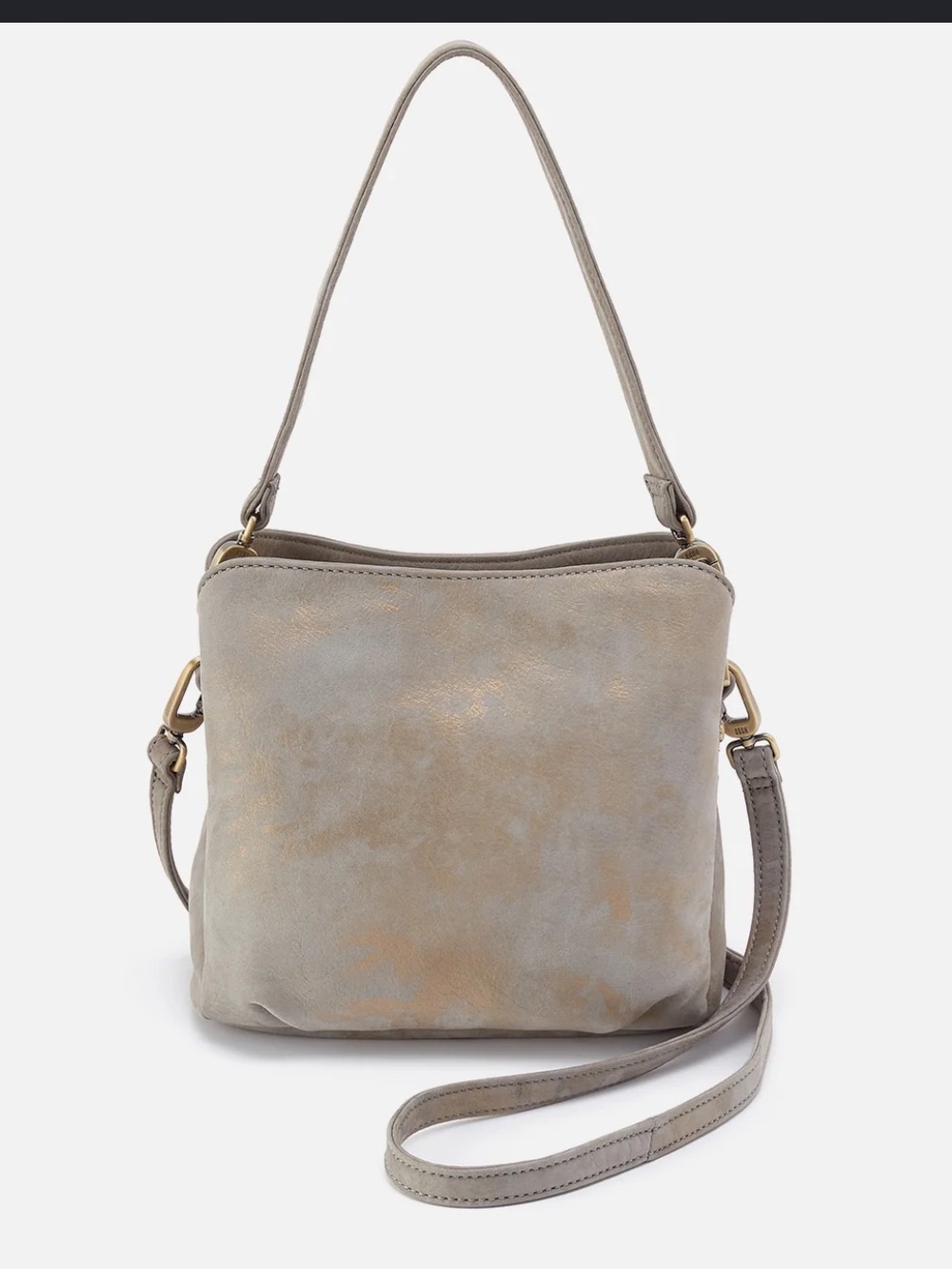 Hobo Starr Nubuck Leather *Missing longer strap* Metallic Golden Granite
